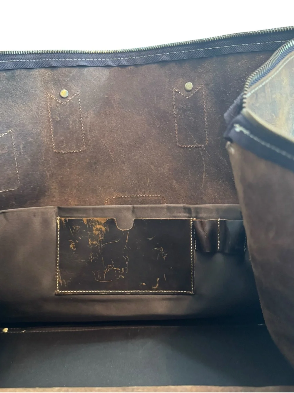 Mens Full Grain Saddle Leather Bag Briefcase – Framed Doctor Laptop Travel Bag